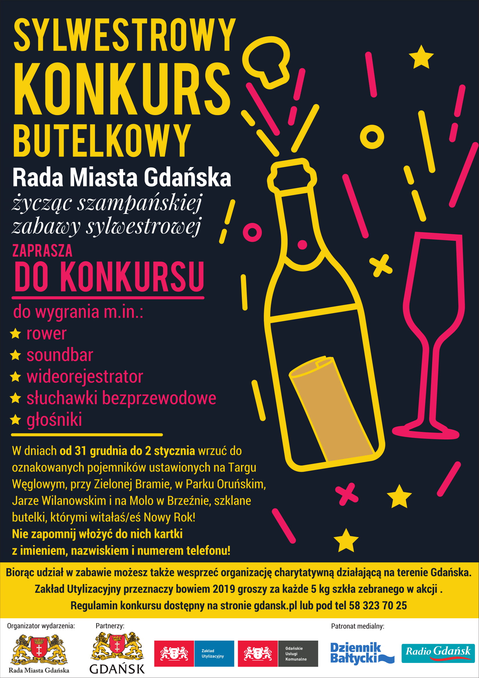 sylwestrowy konkurs butelkowy a3 plakat OK-1