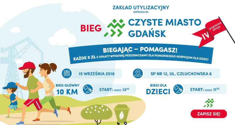 Uczestnicy Rodzinnego Biegu Czyste Miasto Gdańsk  biegają i pomagają potrzebującym!