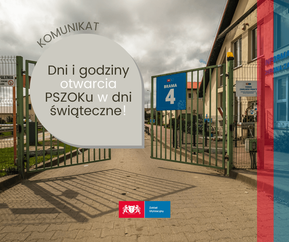 Dni i godziny otwarcia PSZOKu w dni świąteczne